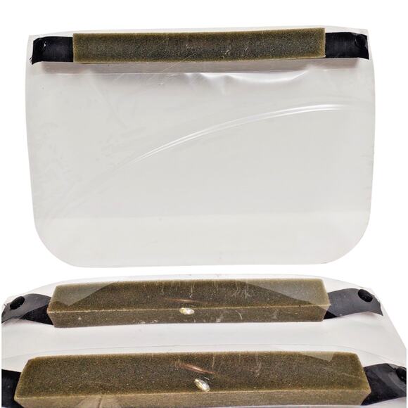 CLEAR FACE SHIELD Medical Facemask Eye Protector PPE Foam Band 3 Pk USA Shipper - Picture 5 of 7